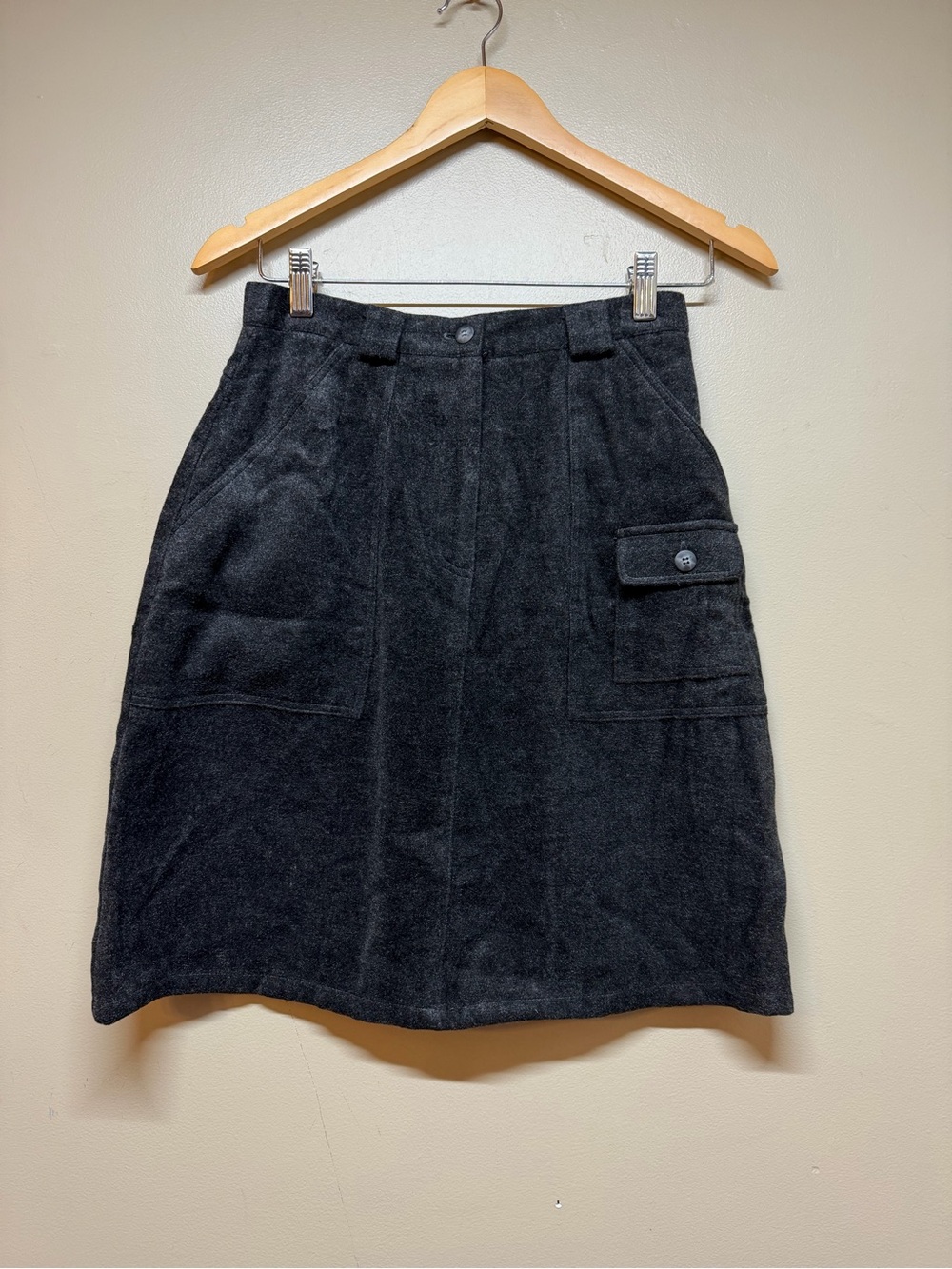 Vintage J Jill Cargo Skirt 4T office work velvet like? Academia gray